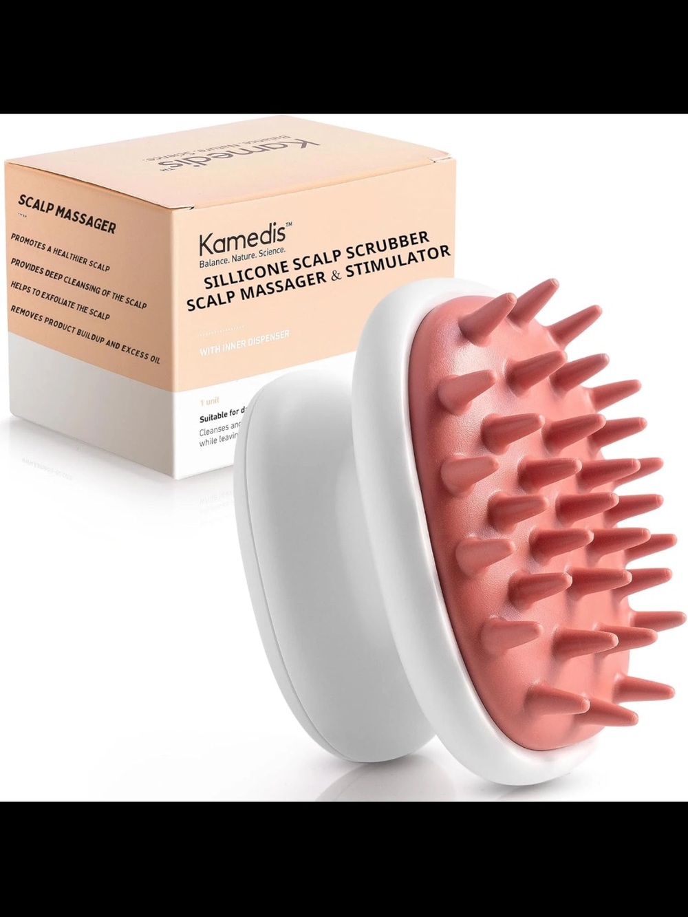 Kamedis | Shampoo Dispensing Scalp Massage Brush